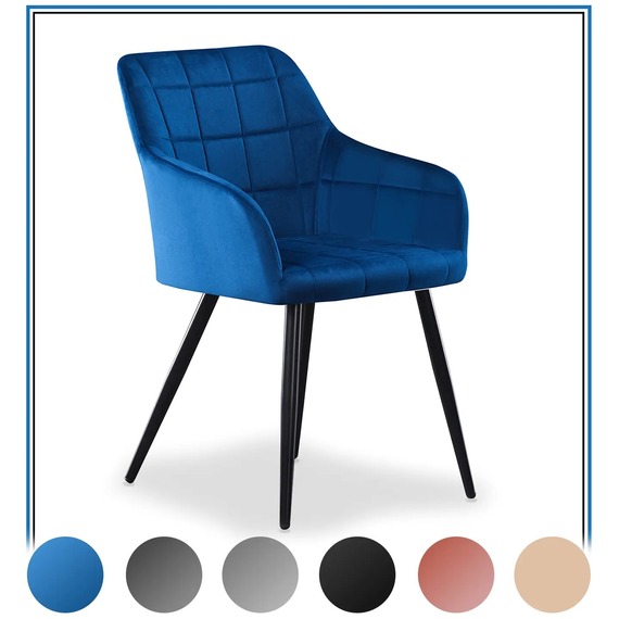 Single Camden Velvet Dining Chair Upholstered for Kitchen Dining Room