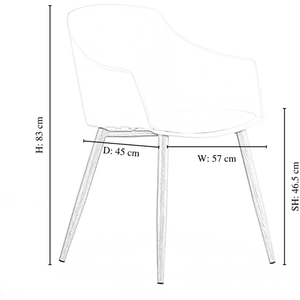 Black Single Eden Plastic Dining Chair with Padded Leather Cushions for Dining Room shot 5630152
