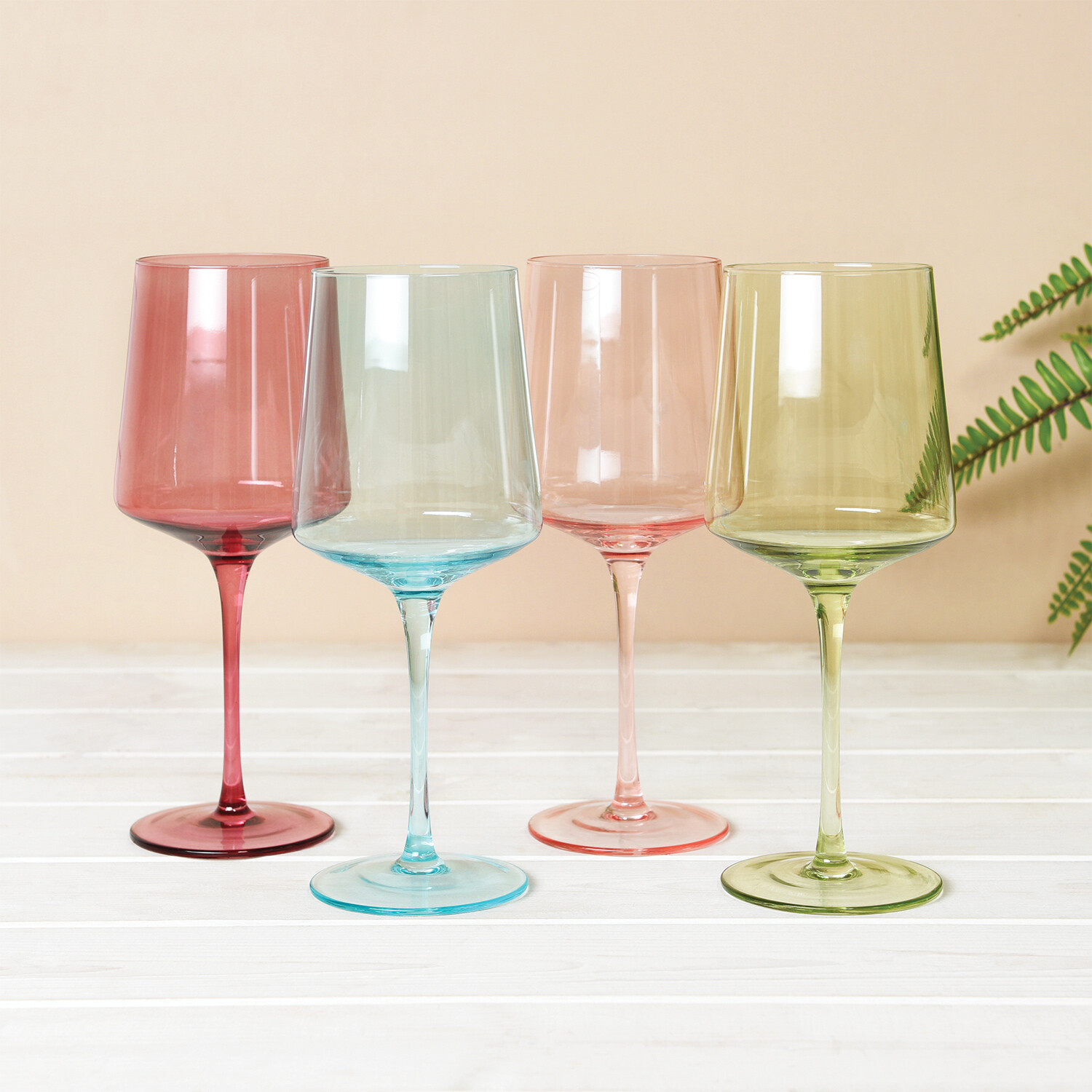 Image of Set of 4 Colours Wine Glasses