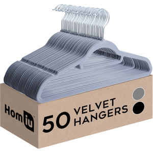 Pack of 50 Velvet Hangers with Tie Bar