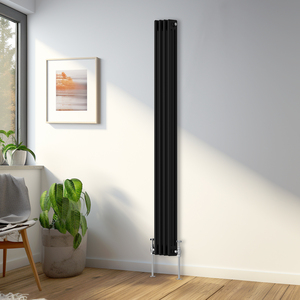 Traditional Black Triple Column Vertical Radiator Height 1800mm