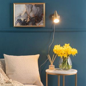 Duke Antique Brass Cone Plug In Wall Light