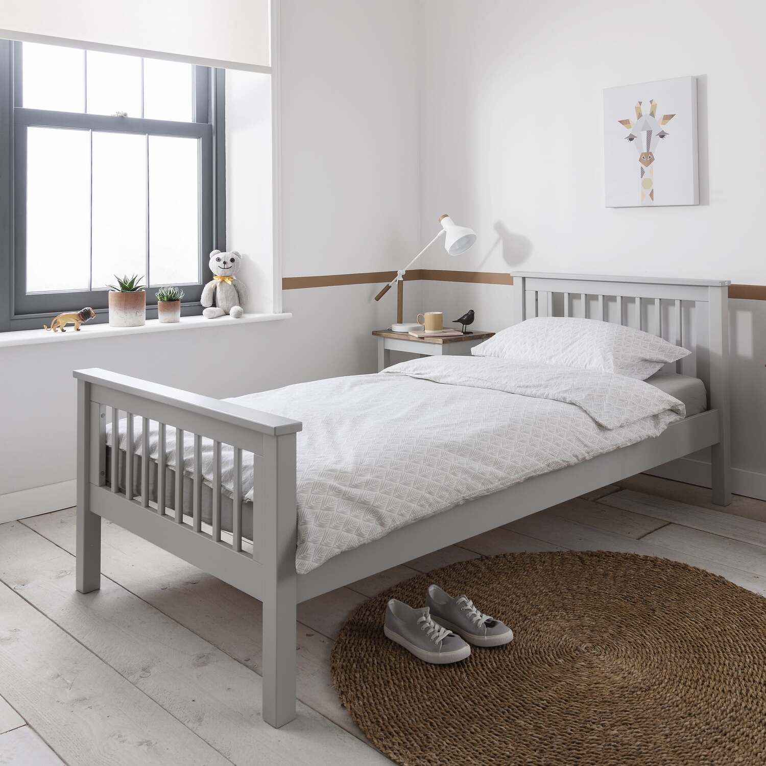 Hampshire Bed Single Frame - Light Grey