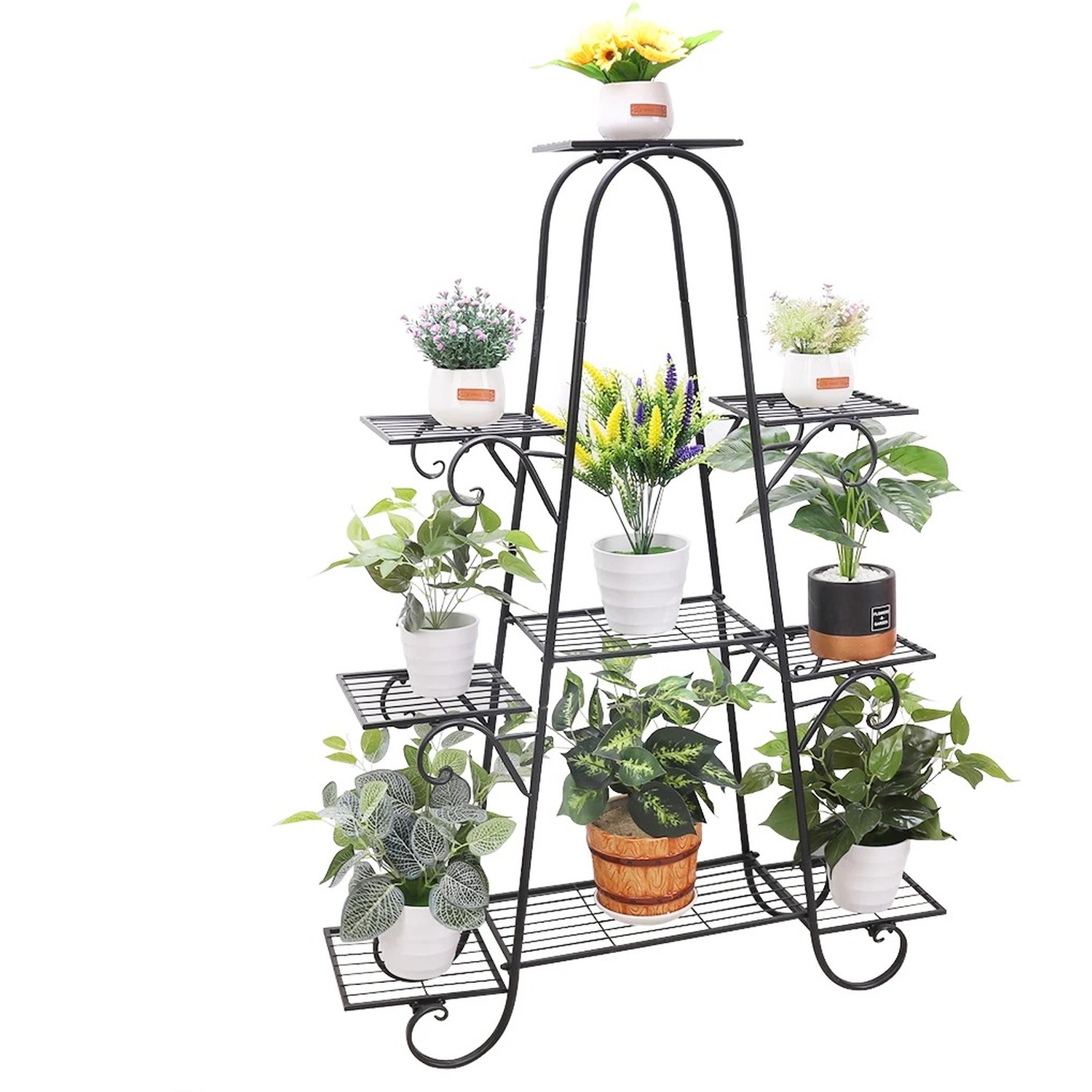 9 Tier Metal Plant Stand - Black