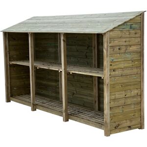 Triple Bay Wooden Premium Log Store