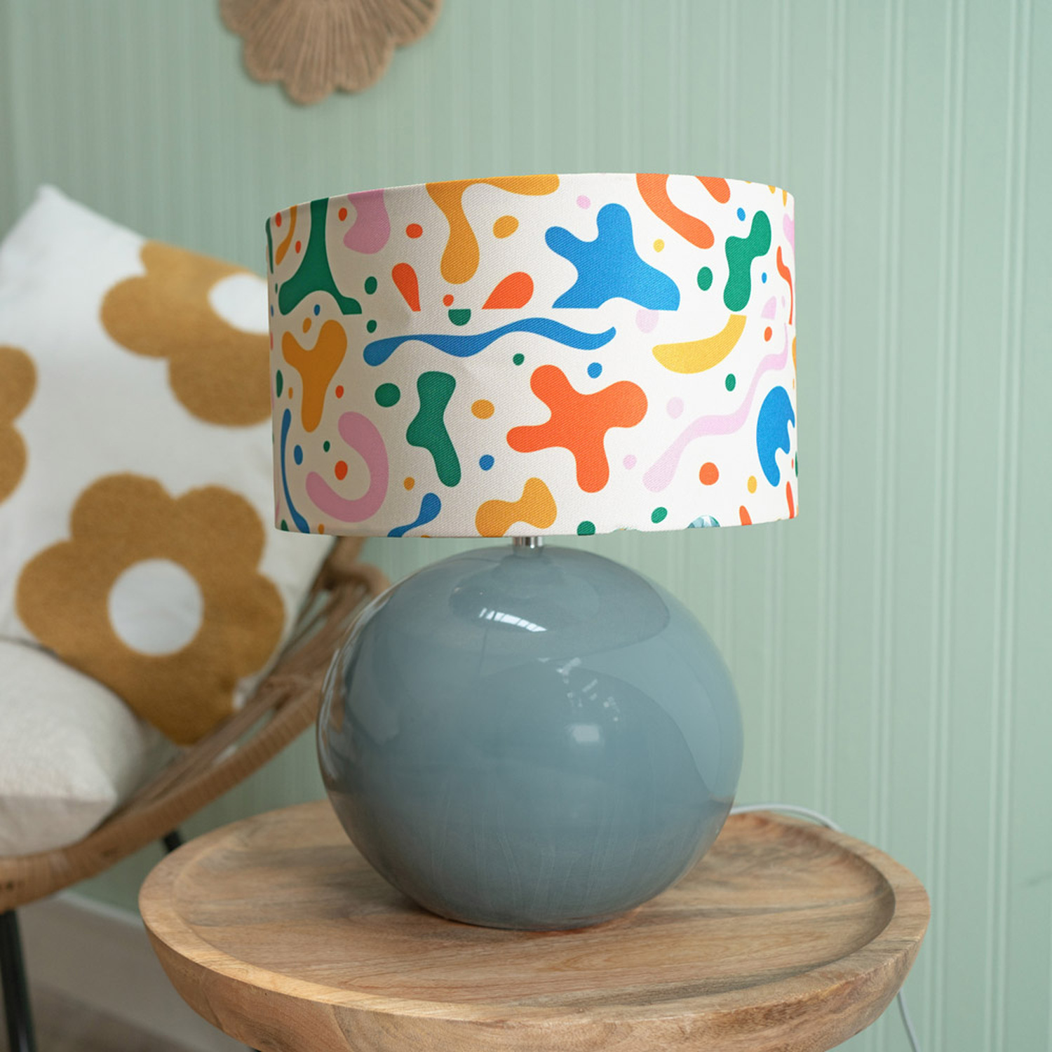 Bosco Eucalyptus Table Lamp Abstract Shade - Eucalyptus Bulb Included