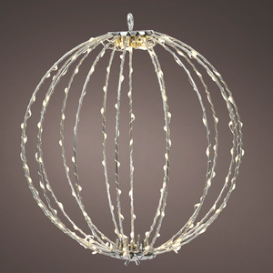 Metal Christmas Ball Frame Light LED Sphere Ball Warm White 28cm
