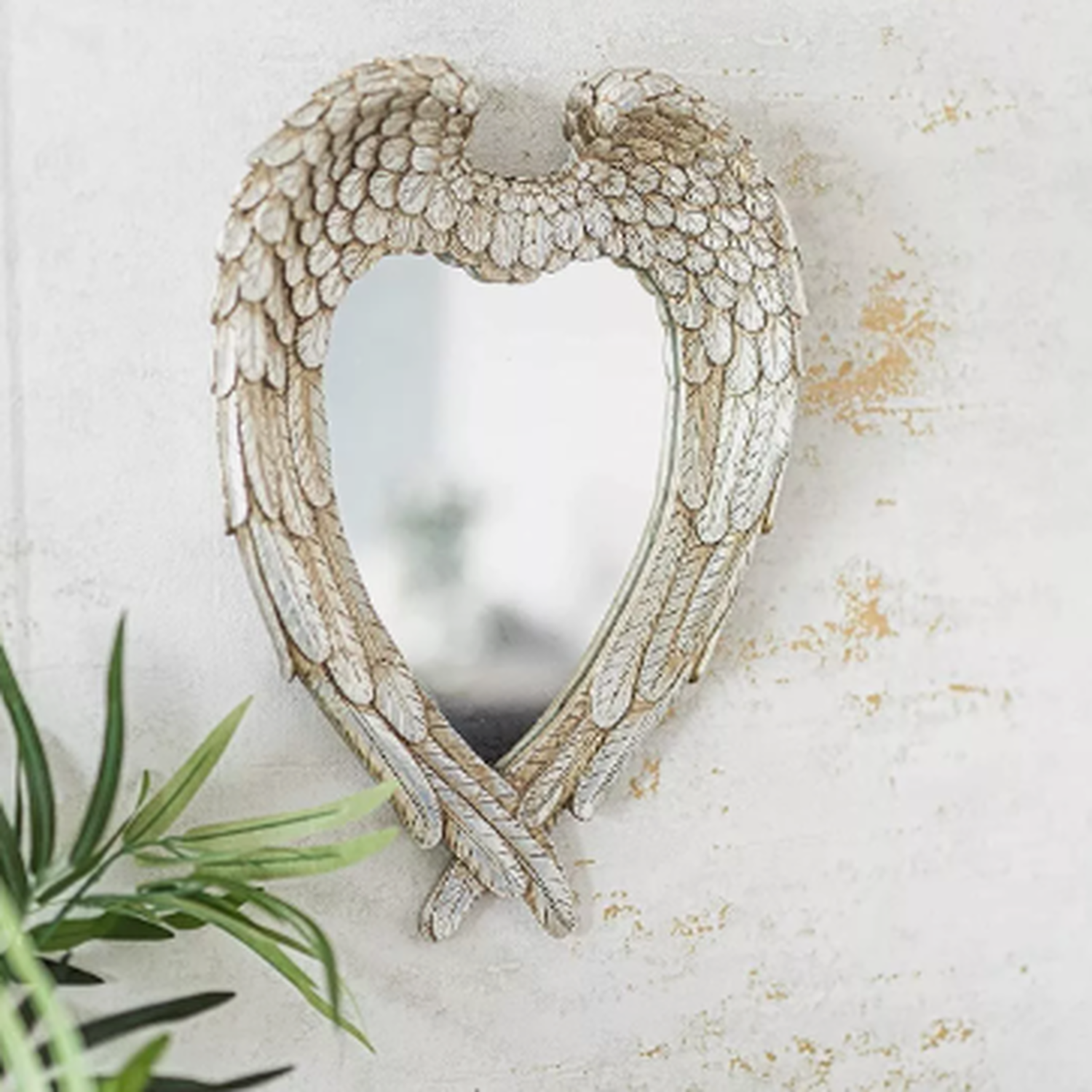 Image of Large Angel Wings Feather Wall Mirror&hellip;