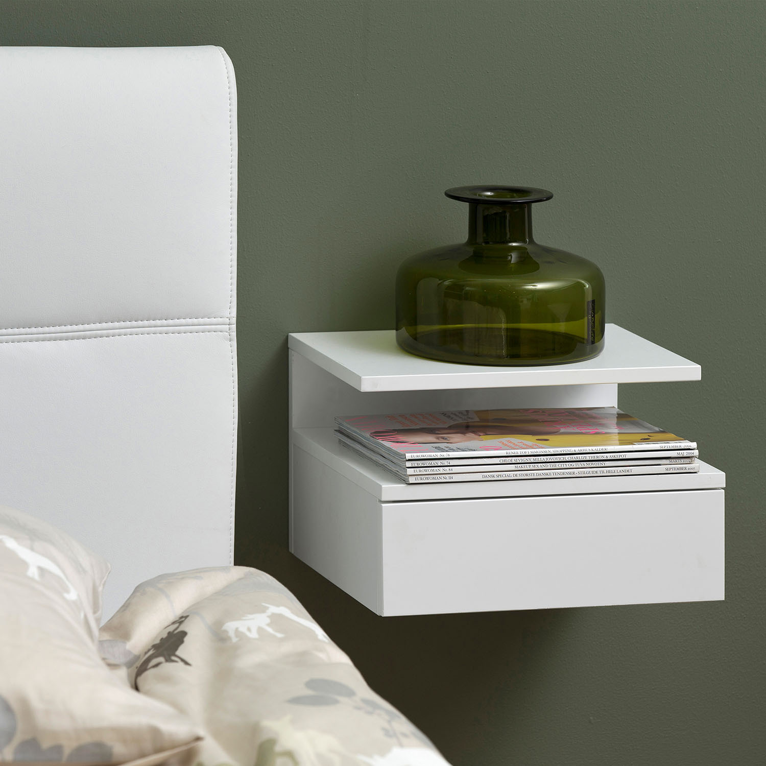 Ashlan Bedside Table - White