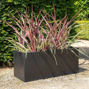 Galvanised Zinc Rectangular Gunmetal Black Planter
