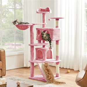 Pink Yaheetech 146cm Plush Cat Tree  shot 7072148