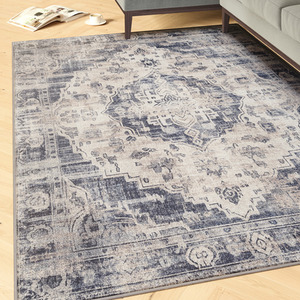 Beige Vintage Washable Area Rug