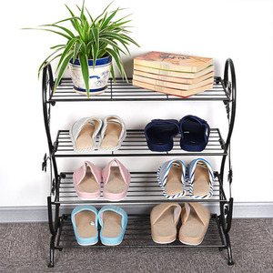 4-Tier Metal S-Shaped Shoe Rack