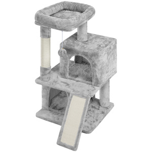 Light Grey Yaheetech 91cm Cat Tree with Double Condos shot 7237749