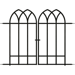 Gothic Gate Black Galvanised Steel Panacea Fence System