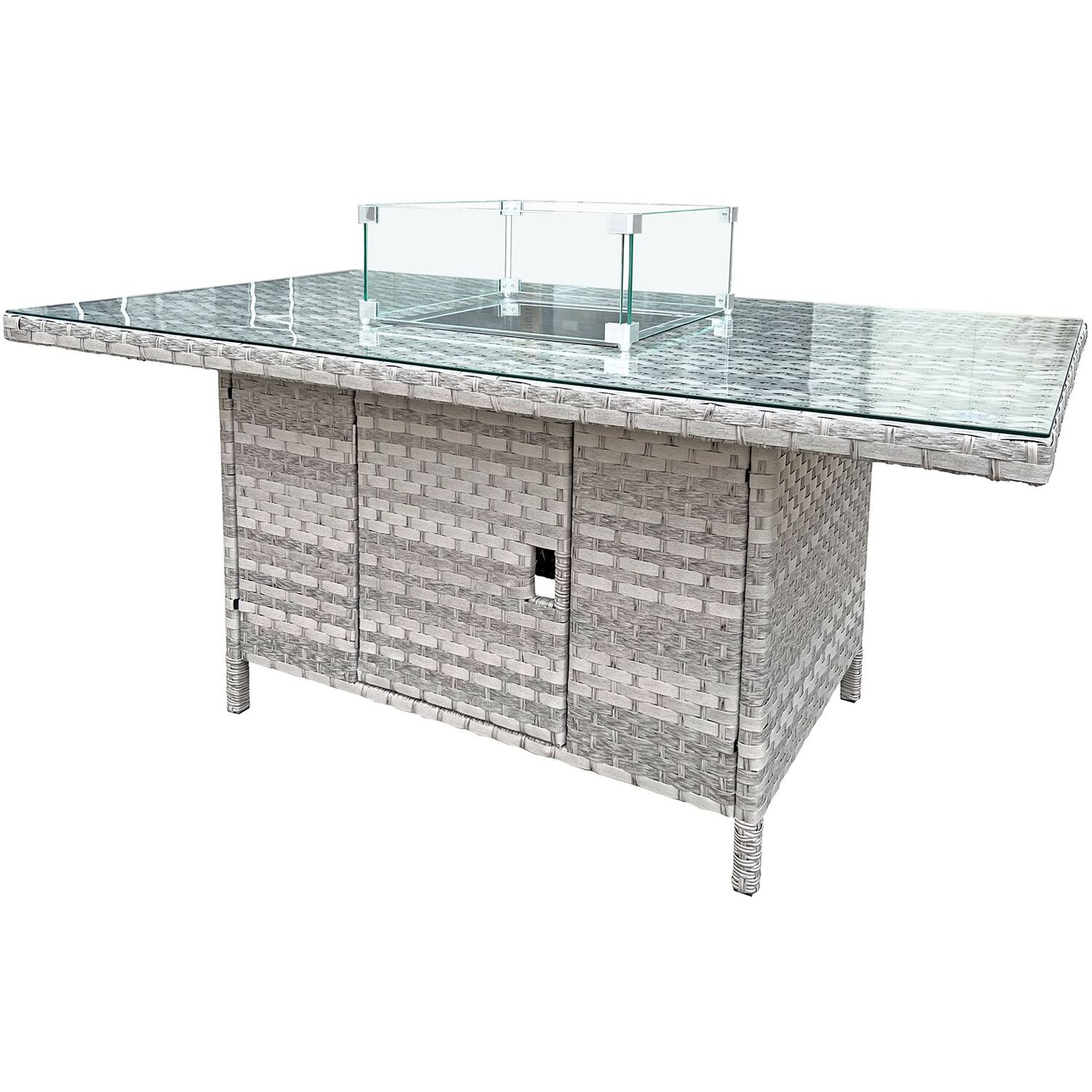 Oseasons Rattan Firepit Table - Dove Grey