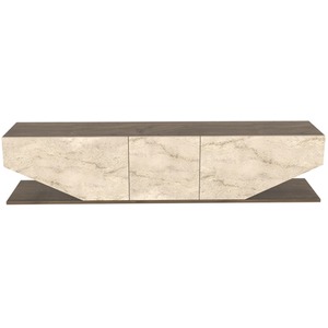 Walnut and Travertine Pearl TV Unit shot 7504331