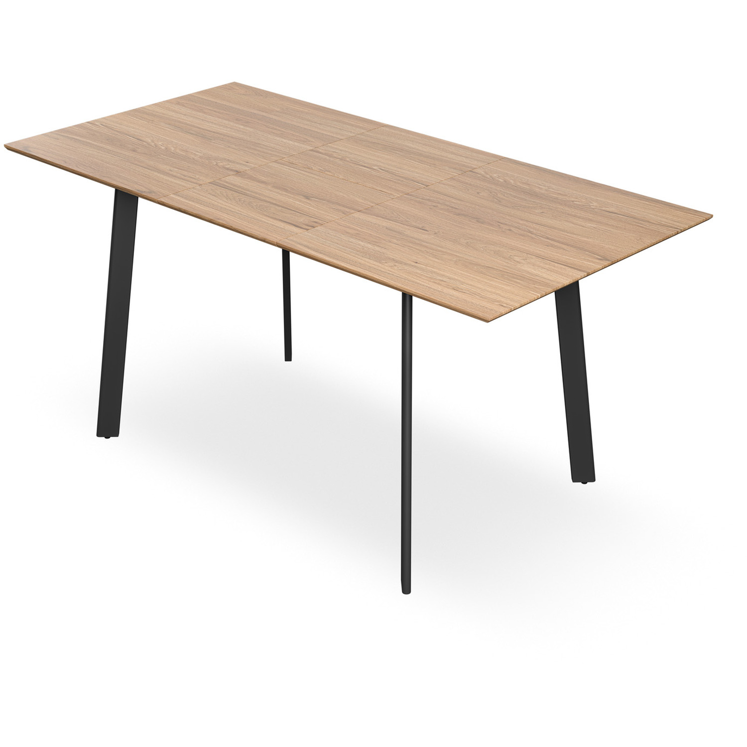 Haydon Extending Oak Effect Dining Table Set W 4-6 Monza Linen Chairs - Charcoal 6