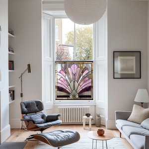 Zungri Art Deco Stained Glass Privacy Window Film