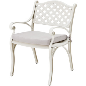 Beige Set of Two Garden Chairs with Mesh Backrests and Cushions shot 7742390