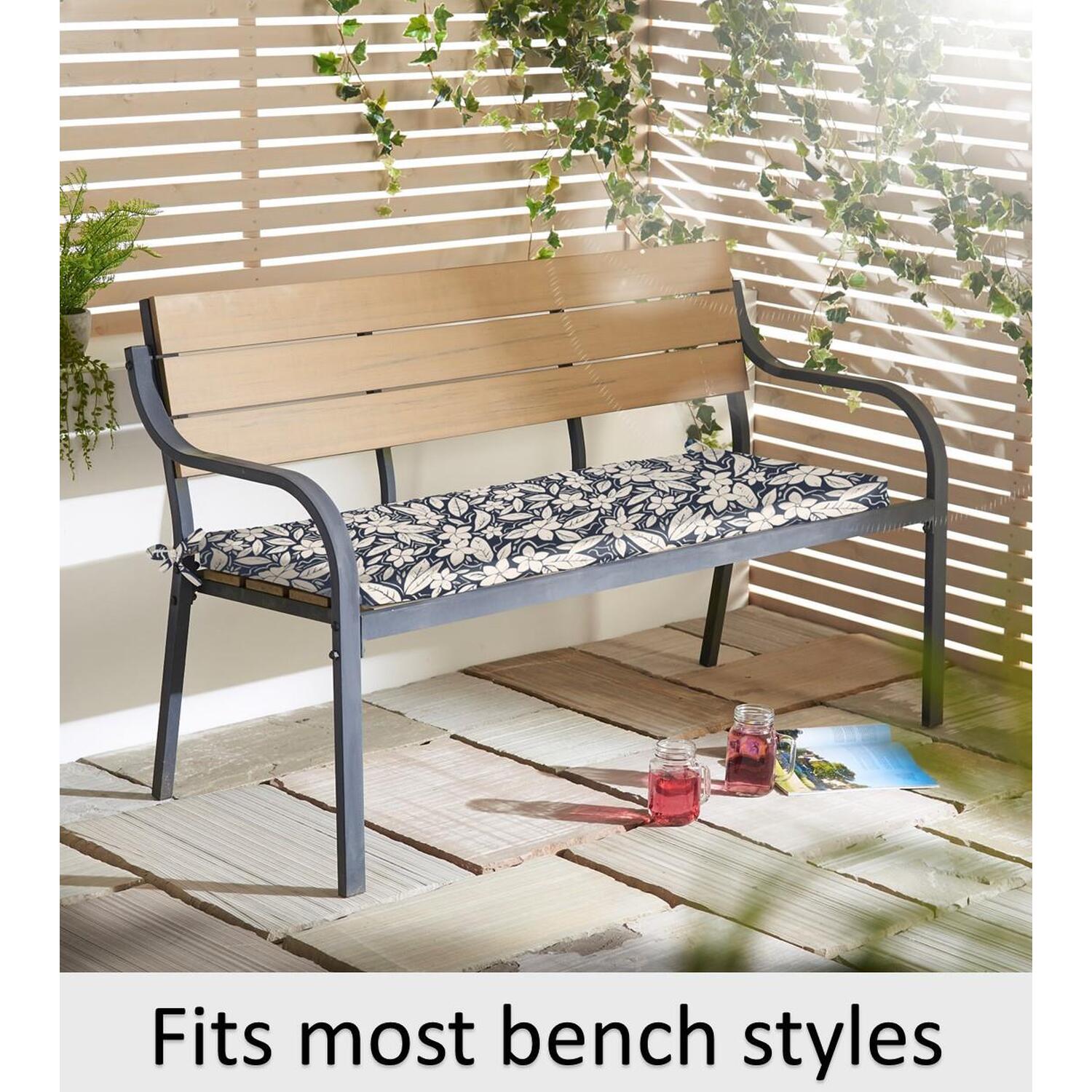 Water Repellent Garden Bench Seat Pad - Blue White
