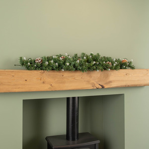 Snow King Fir Christmas Swag Garland with Pine Cones