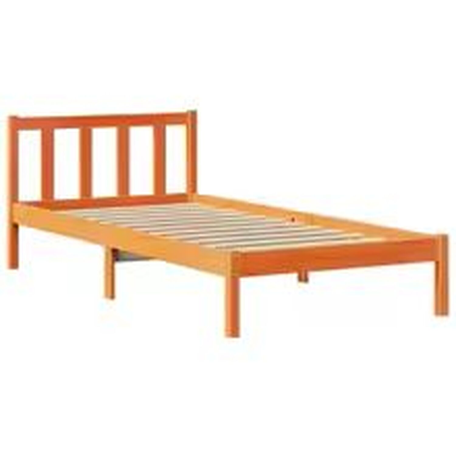 Single Solid Pine Bookcase Bed Frame - Brown
