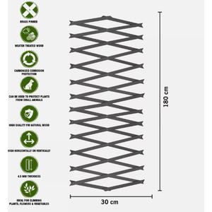 Grey / 30cm 6ft Expanding Grey Trellis shot 7929874