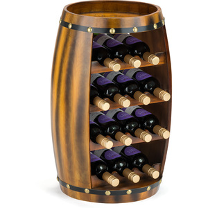 Wooden Barrel Wine 14 Bottle Holder