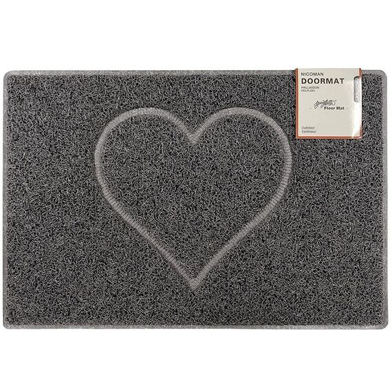 Oseasons Heart Small Embossed Doormat with Open Back