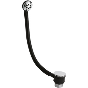 Bath Push Button Waste with Round Overflow for Baths up to 3mm Thick