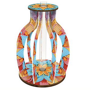 Orange and Blue Colourful Narrow Stem Diamond Art Vase Kit
