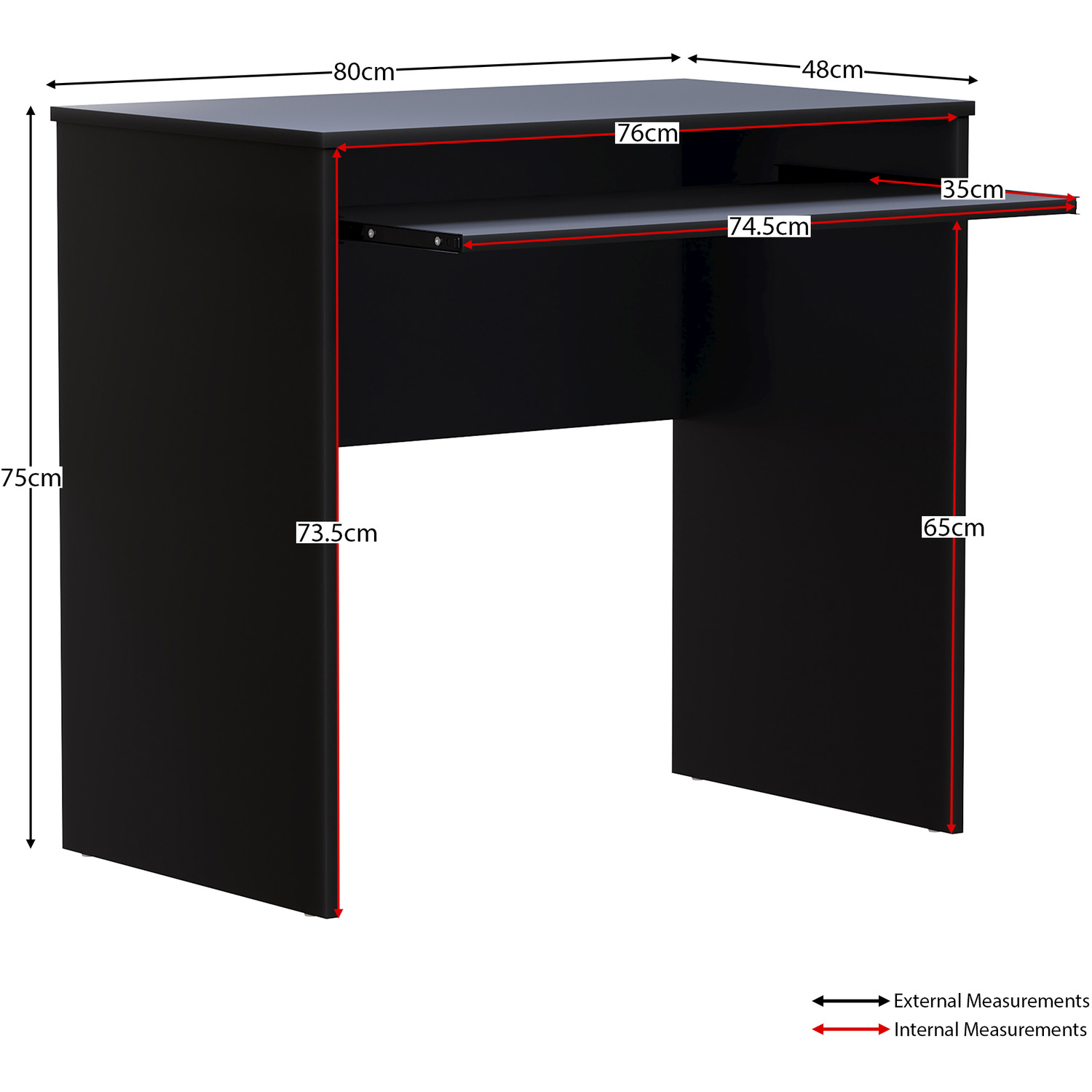 Huby Computer Desk - Black