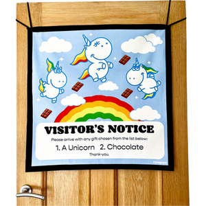 HANGUPZ Girl's Bedroom Door Fun Visitor's Notice Original Door-Hang Unicorn Gift