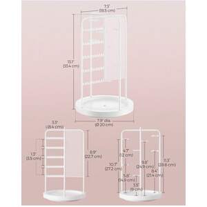SONGMICS Rotating Jewellery Display Stand with 4 Sections