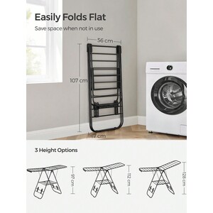Black SONGMICS Adjustable Clothes Drying Rack shot 9003000