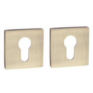 Aura Euro Key Hole Cover Escutcheon On Square Rose Antique Brass