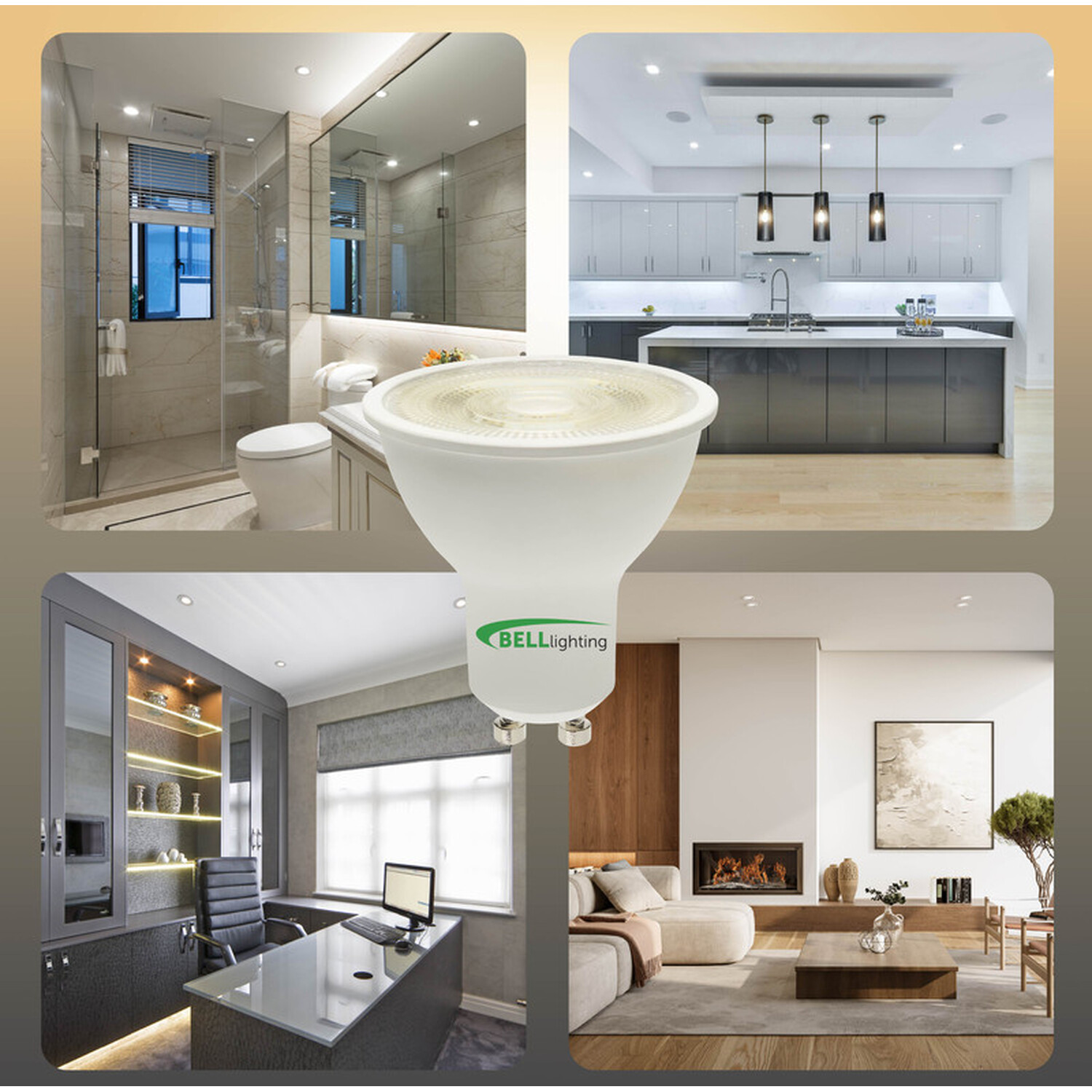 Gu10 Led Spotlight Bulbs 4 4w 350lm 38 Degree Wide Beam Energy Saving - Warm White - 3000k 10
