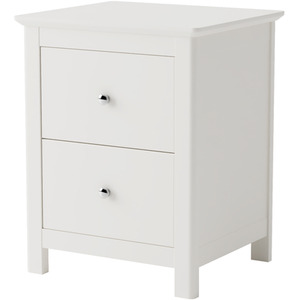 Nairn 2 Drawer White Bedside Cabinet Storage Unit