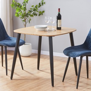 Aspen Square Dining Table with Black Metal Legs 80cm x 80cm