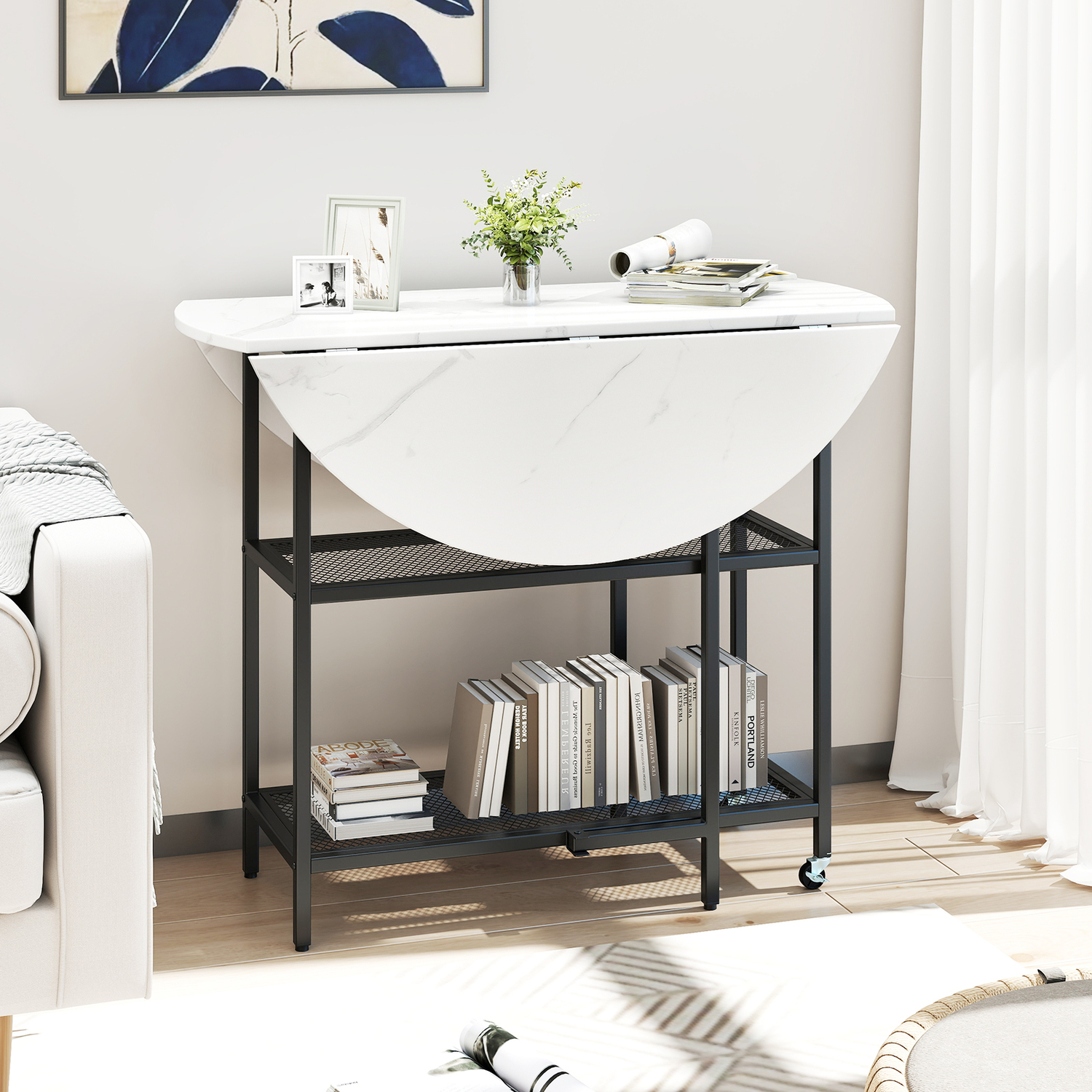 Round Kitchen Table Modern Dining Table - White