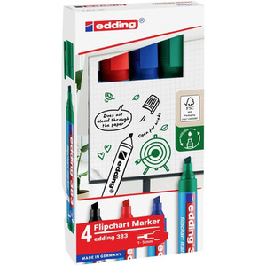 Pack of 4 Edding 383 Flipchart Markers