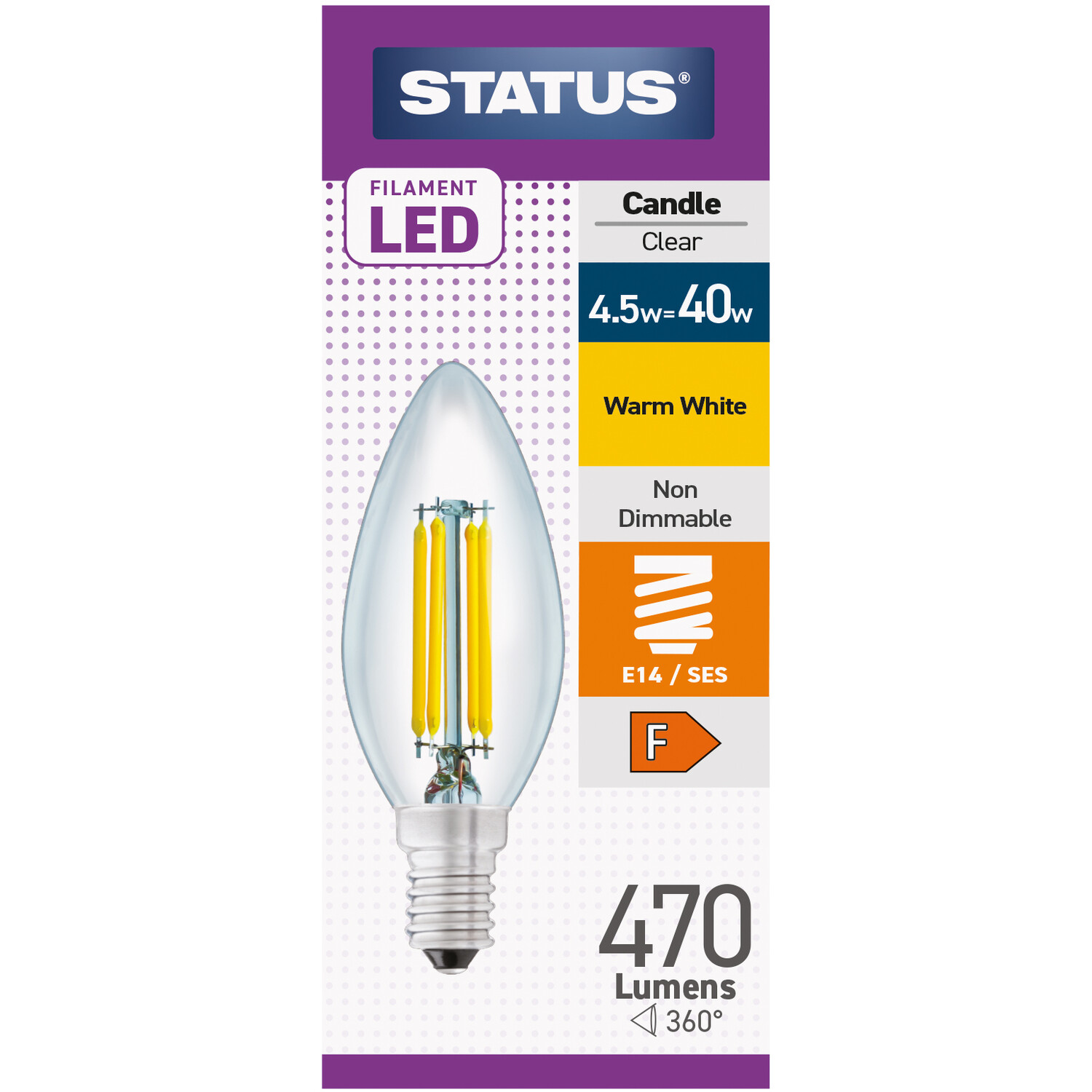 Image of Status 4w=40w Candle Clear Filament SES&hellip;