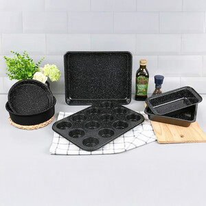 6 Piece Non-Stick Baking Set Black