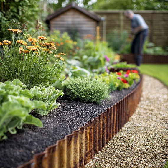 Corten Steel Wavy Metal Garden Lawn Edging