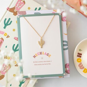 Cactus Necklace With Inspirational Greeting Card