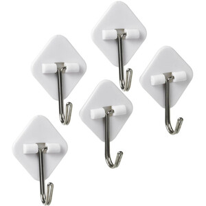 Pack of 5 Diamond Permanent Adhesive Hooks