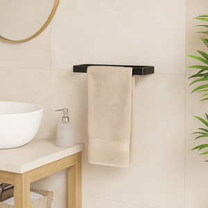 Wall Mounted Black Rectangle Towel Holder 20cm