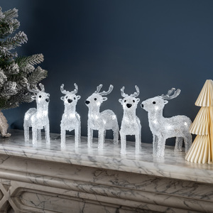 Light Up Deer Christmas Decorations Set of 5