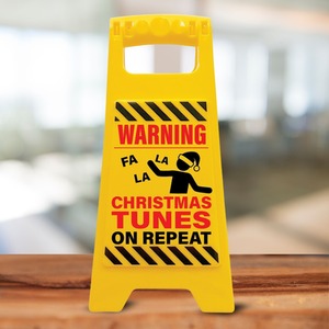 Christmas Tunes on Repeat Warning Sign  Christmas Decor